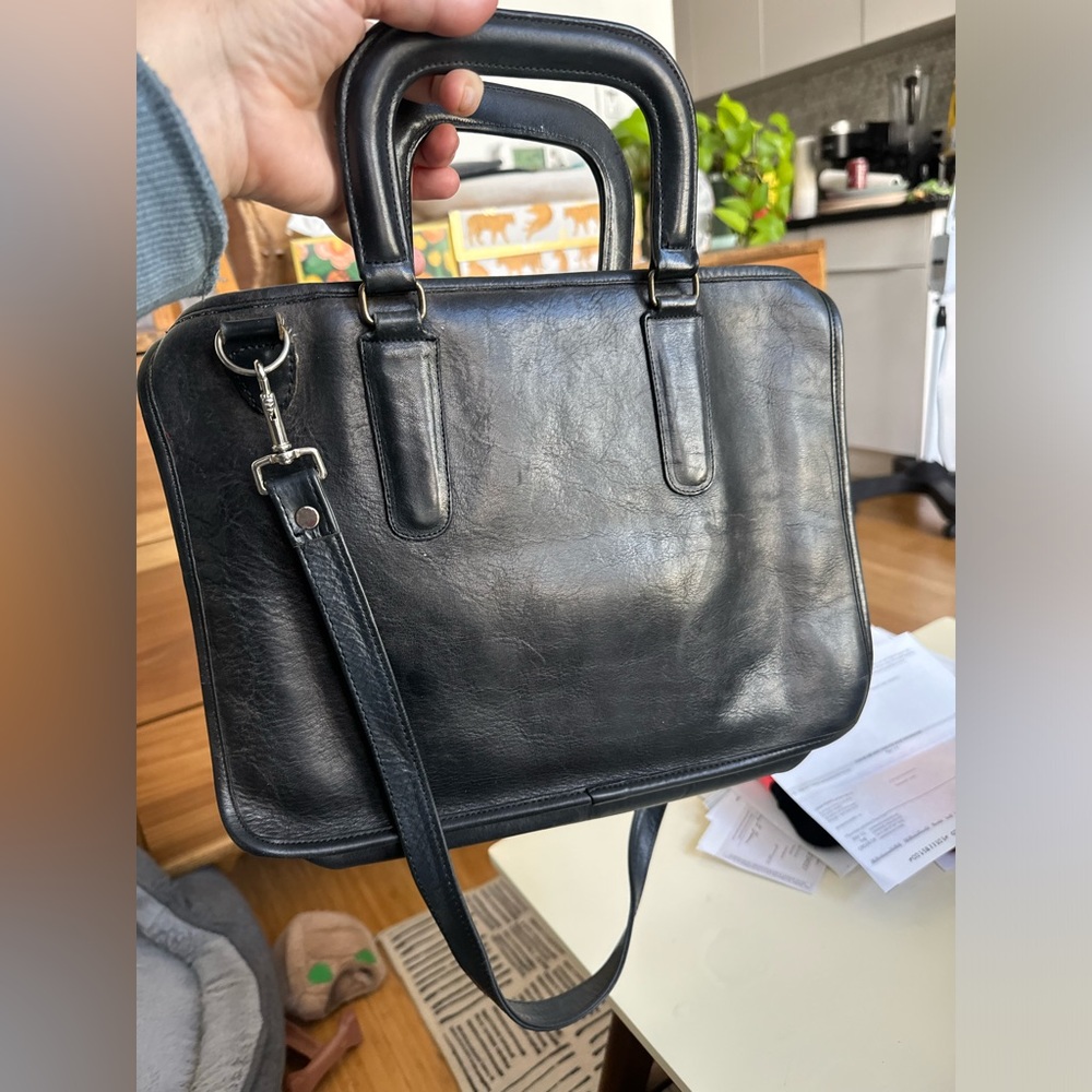 Coach Vintage Bonnie Cashin Slim Satchel Black with Customization Shoulder Strap